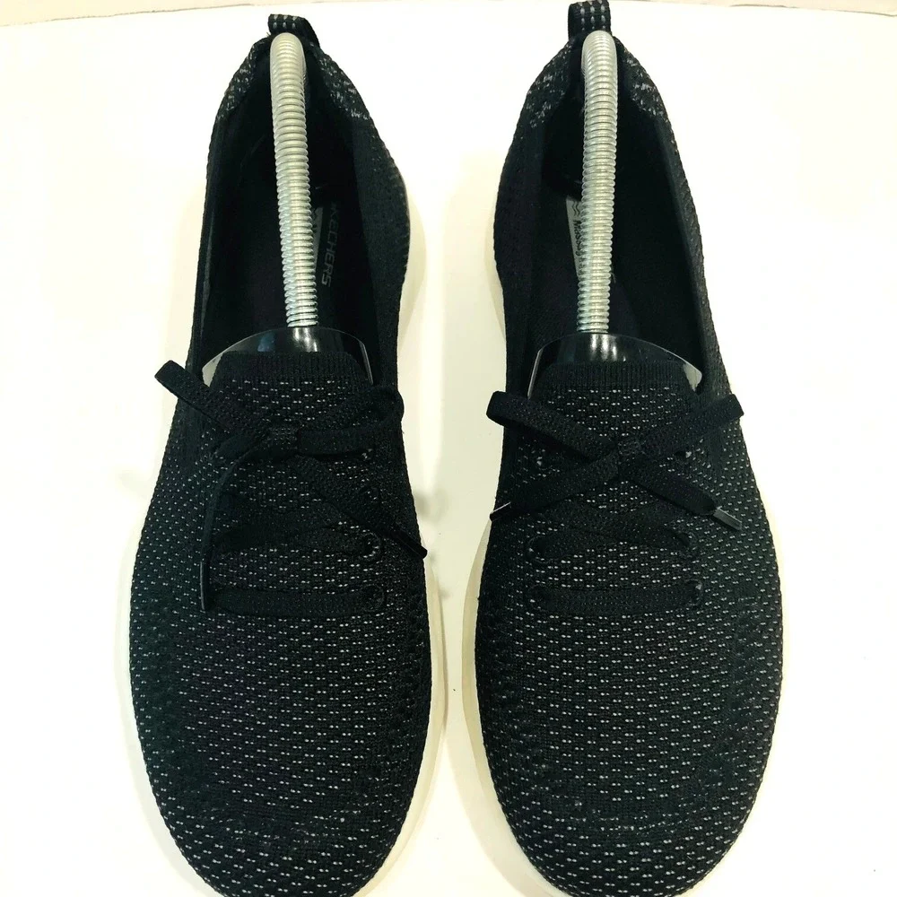 Skechers‎ Womens 9.5 Sneaker Shoes  Massage Fit Lite Black Mesh Lightweight